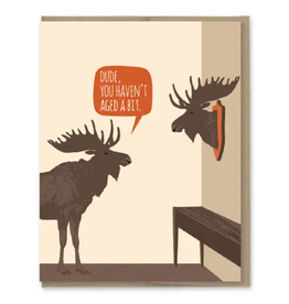 Modern Printed Matter Aged Moose Trophy Birthday Card