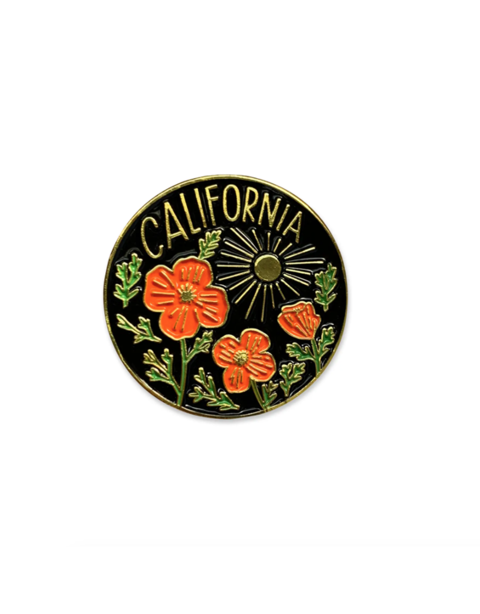 Paper Parasol Press California Poppy Sun Enamel Pin