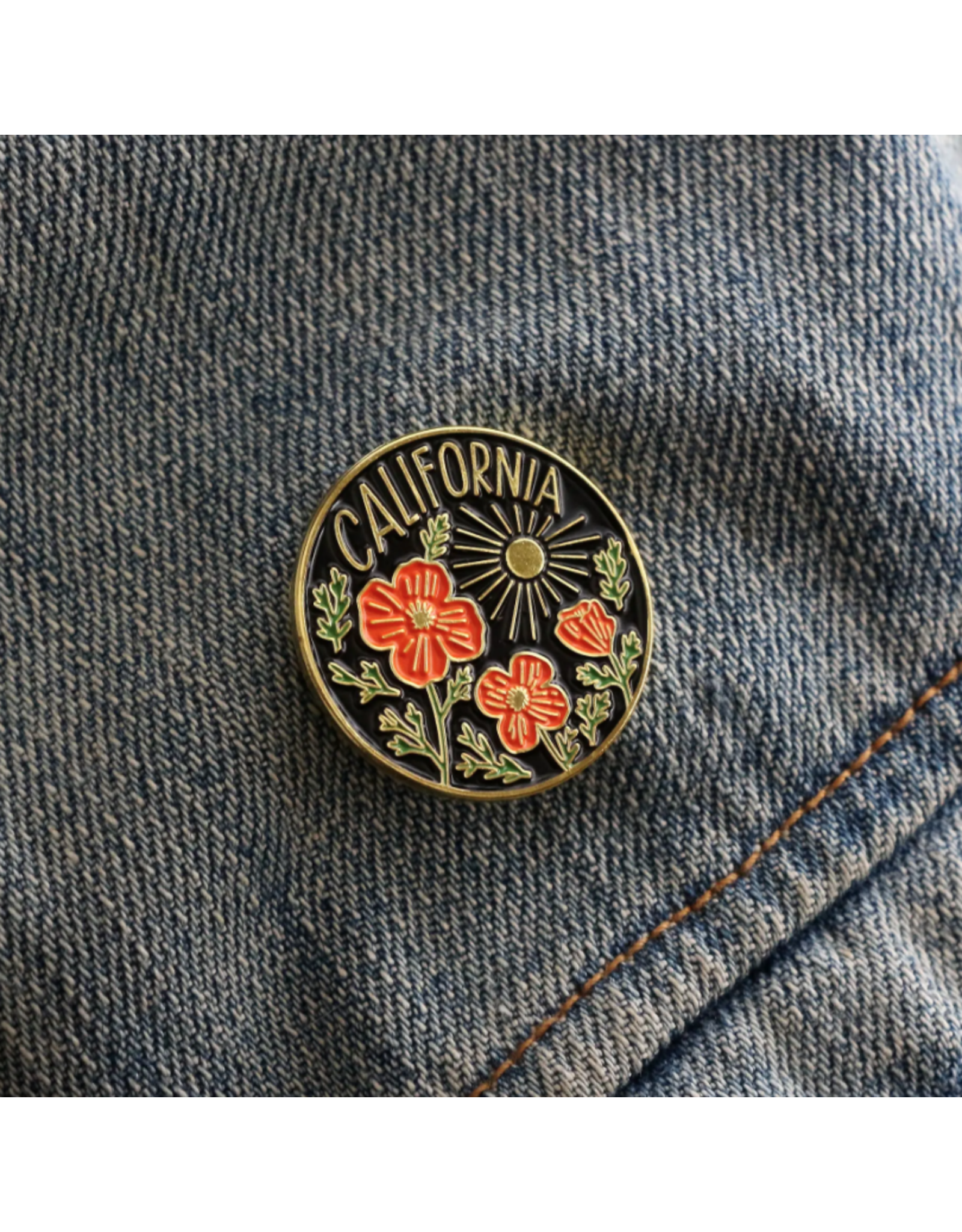 Paper Parasol Press California Poppy Sun Enamel Pin