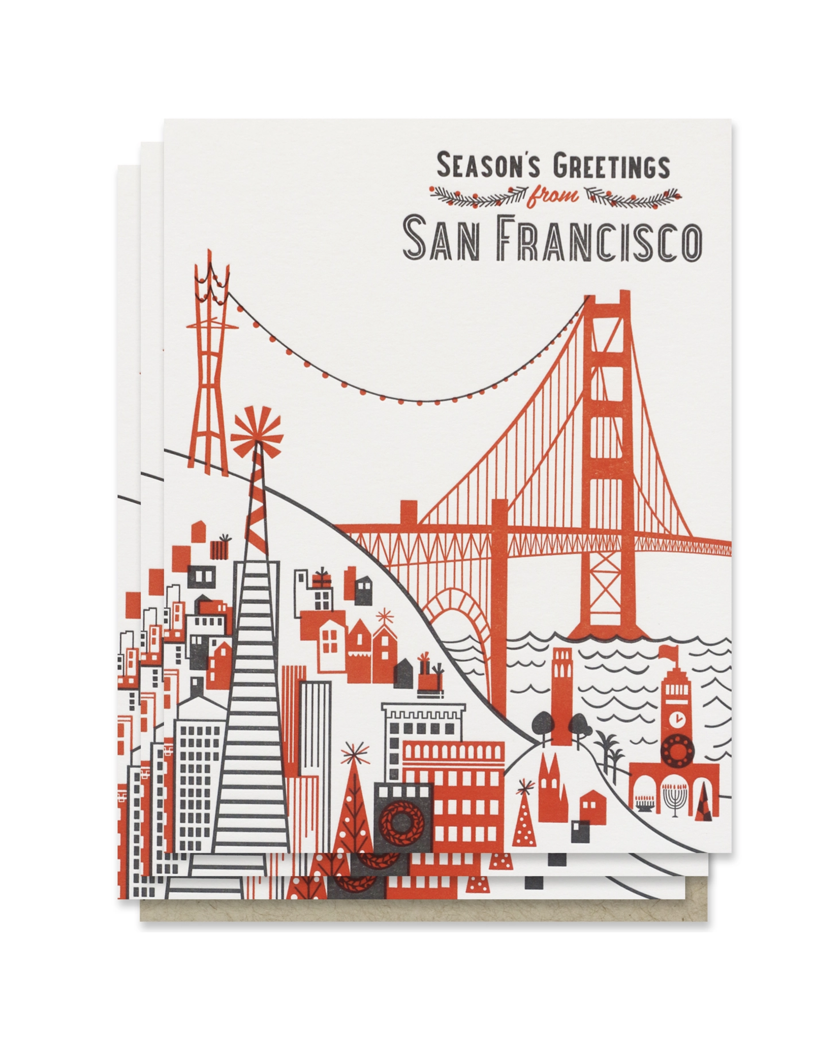 Paper Parasol Press Season's Greetings from San Francisco - Box set of 6