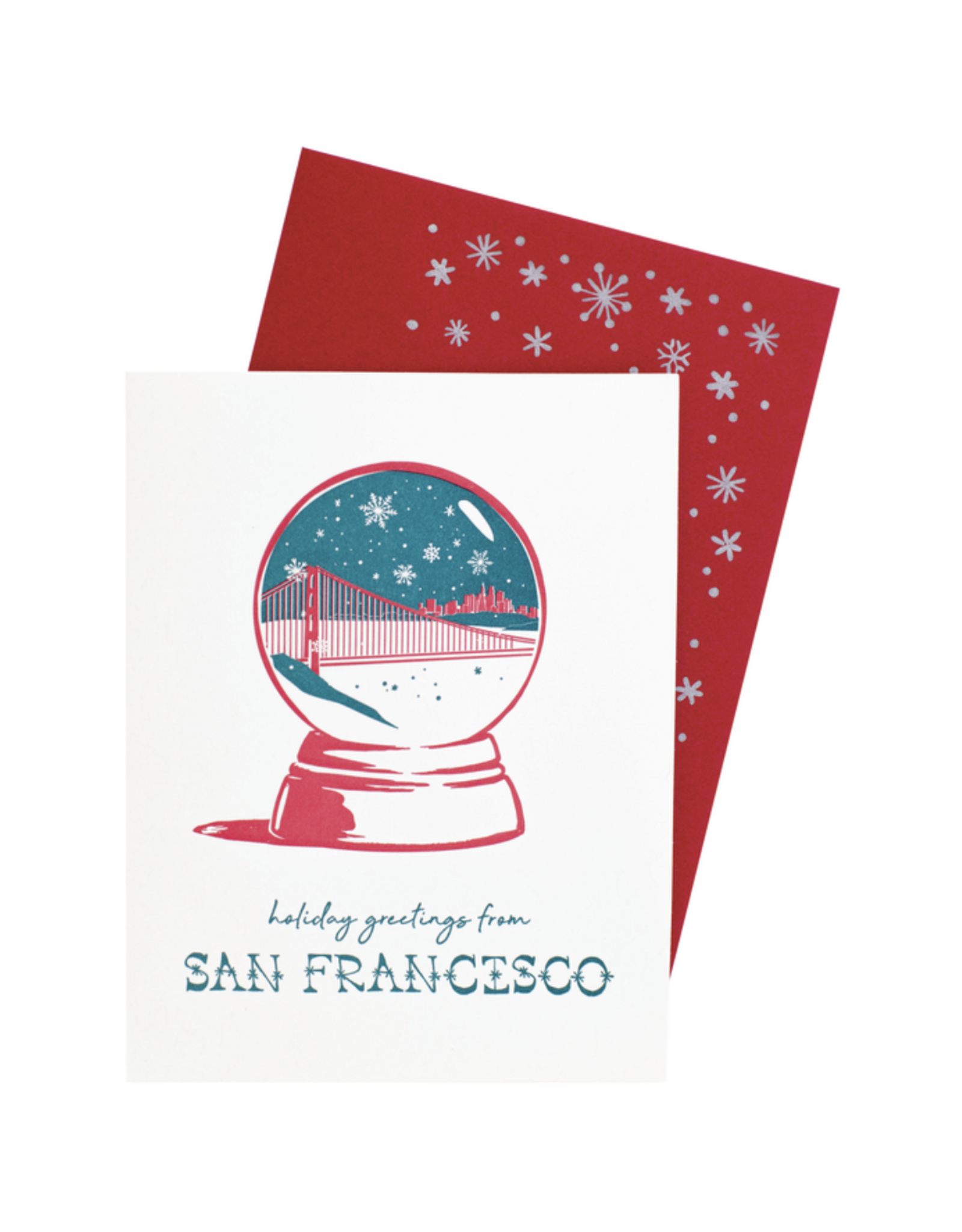 San Francisco Snow Globe Holiday Card