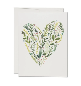 Floral Heart Green Card