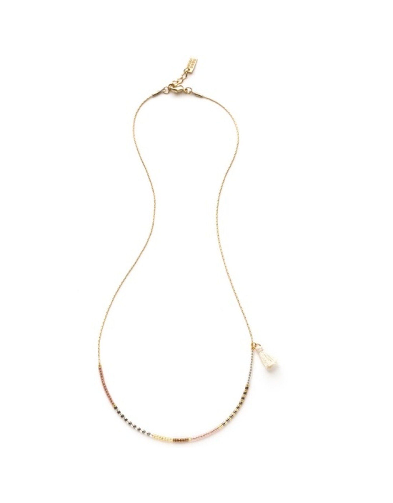 Japanese Seed Bead Necklace - Champagne
