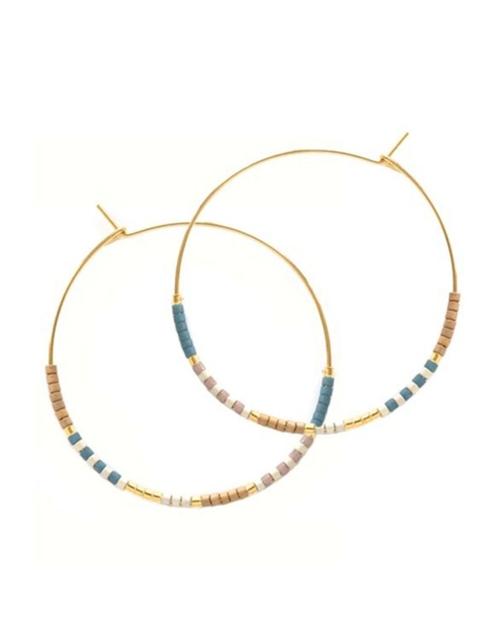 Japanese Seed Bead Hoops - Sky