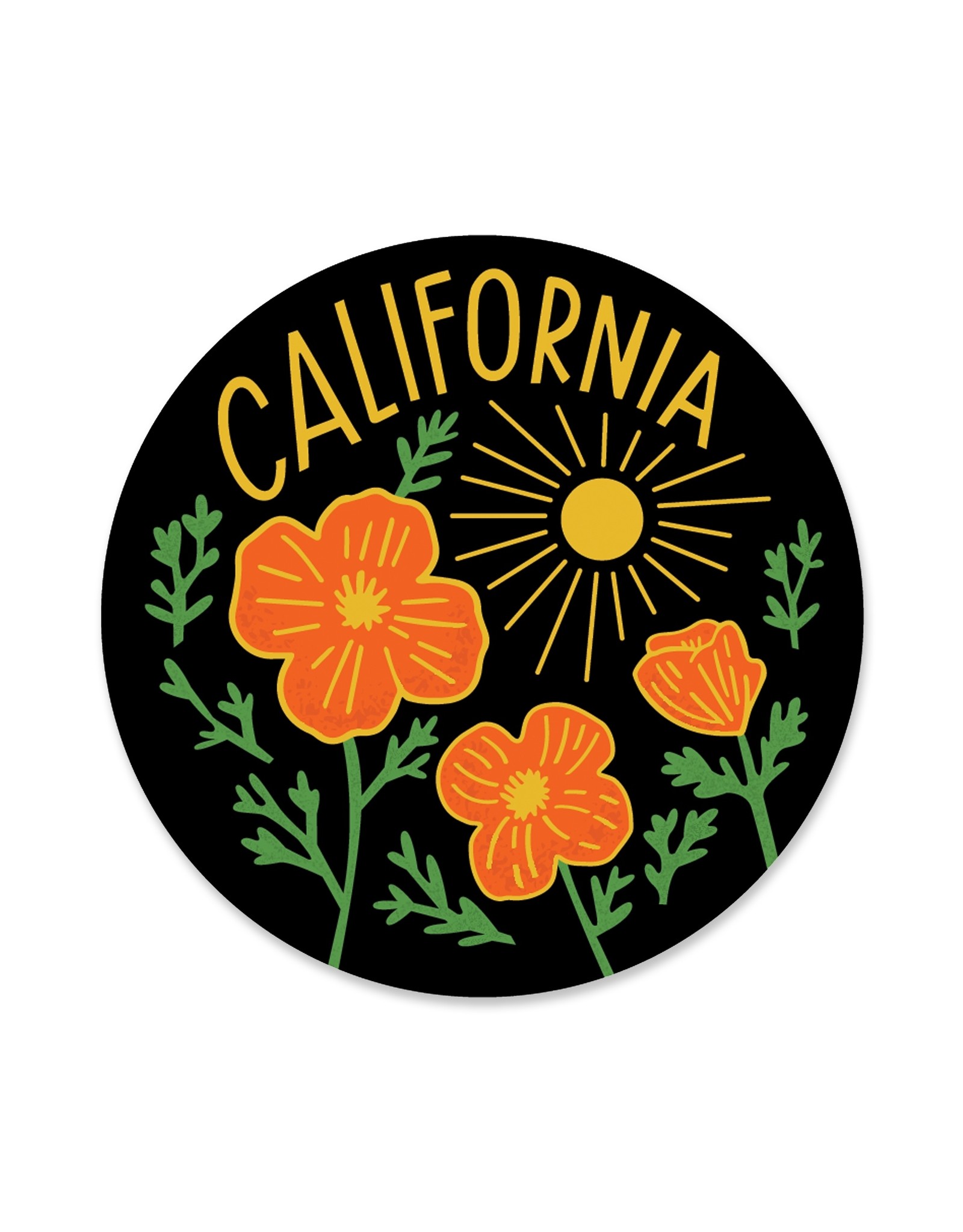 Paper Parasol Press California Poppy Sun Black Sticker