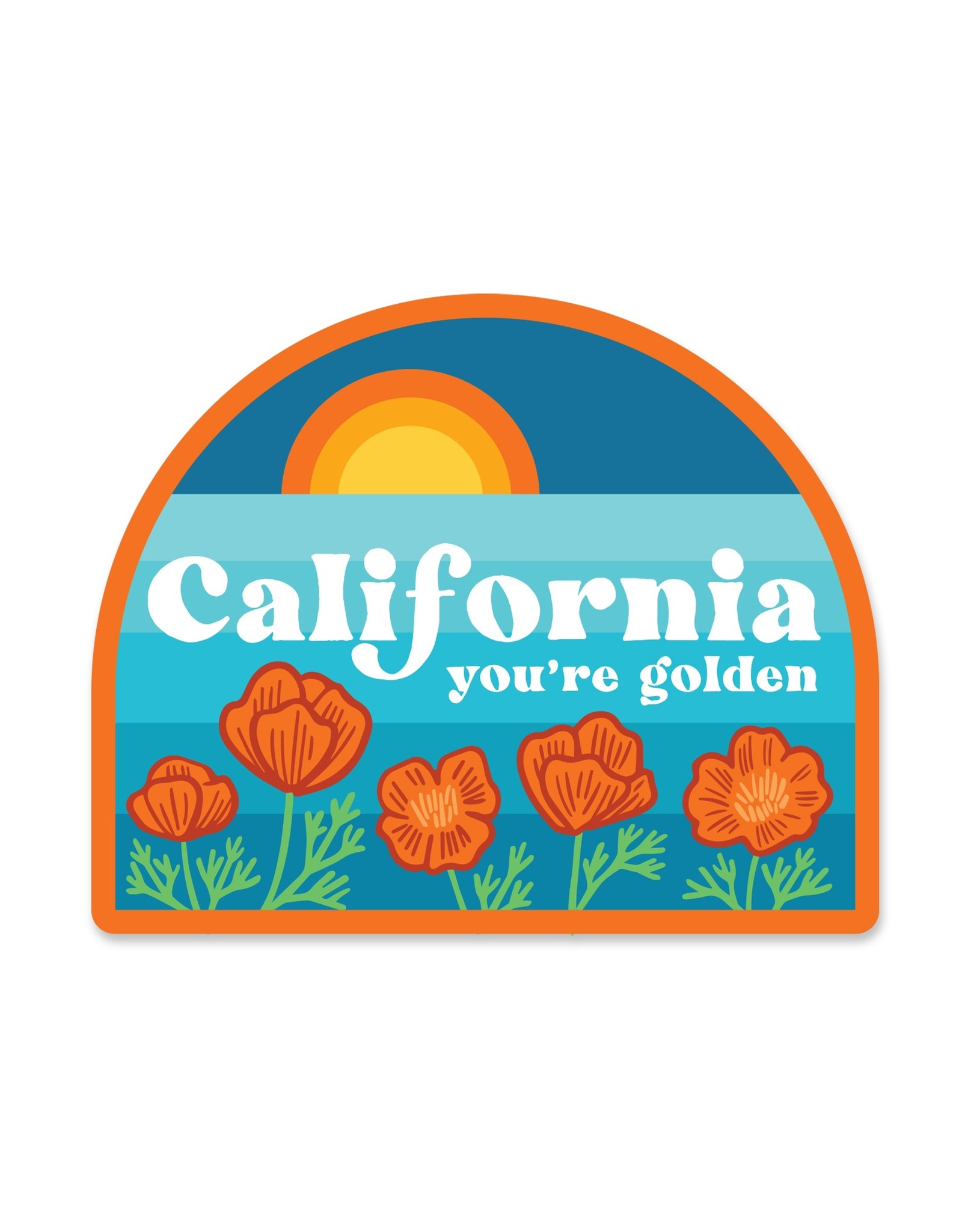 Paper Parasol Press Retro California You're Golden Sticker