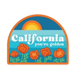 Paper Parasol Press Retro California You're Golden Sticker