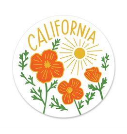 Paper Parasol Press California Poppy Sun White Sticker