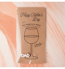 Em And Me Studio Father's Day Wine Charm Card - Marble White