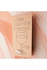 Em And Me Studio Father's Day Wine Charm Card - Marble White