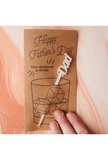 Em And Me Studio Father's Day Stir Stick Card - Marble White