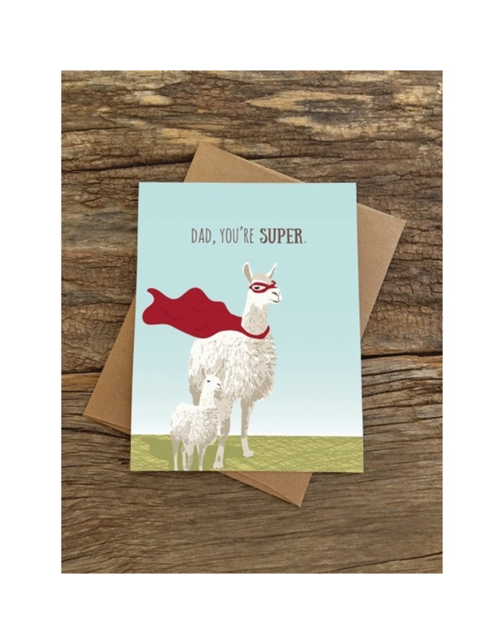 Modern Printed Matter Super Dad Llama Card
