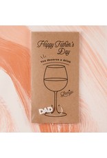 Em And Me Studio Father's Day Wine Charm Card - Marble White