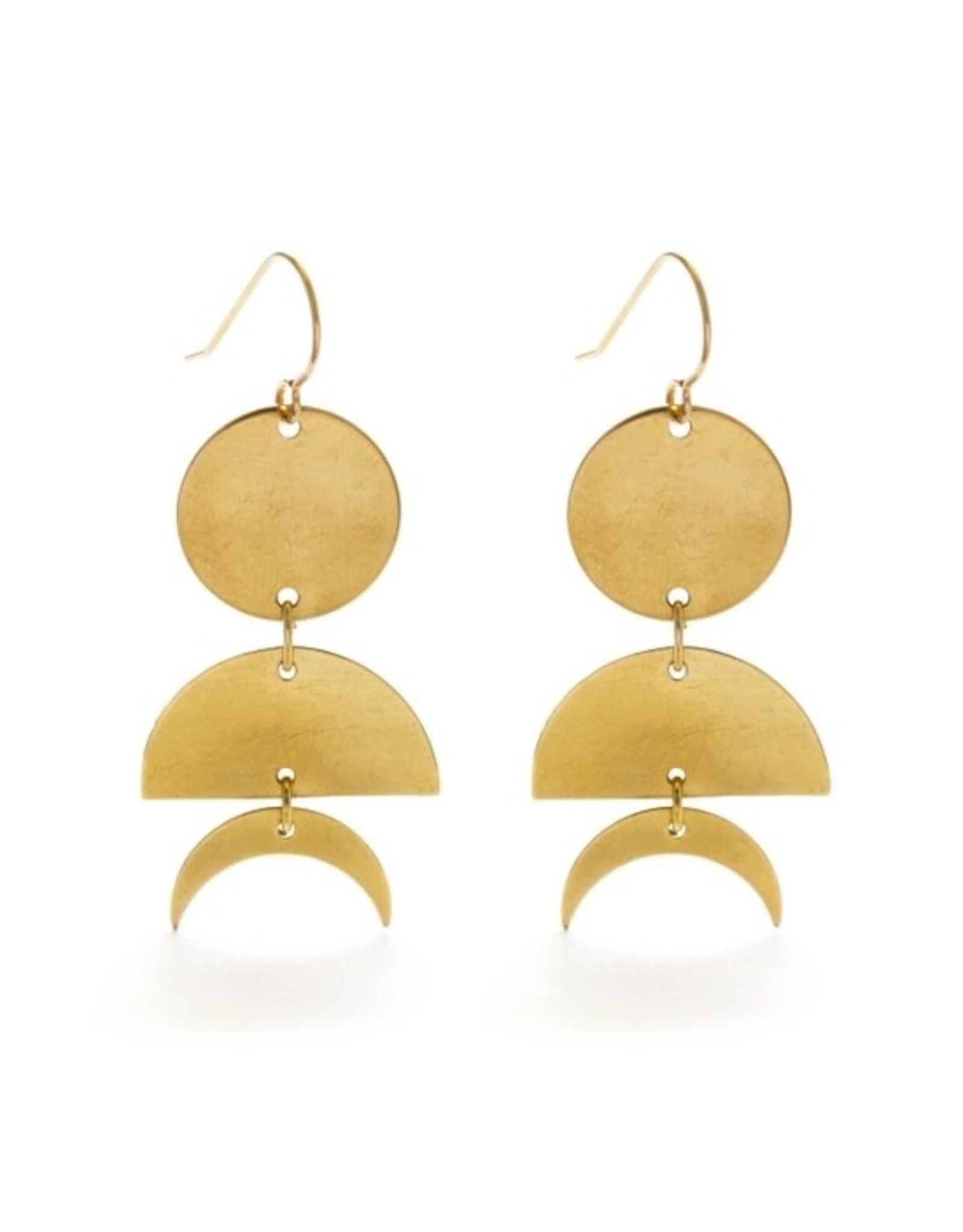 Celestial Geometry Earrings - 14k Gold Posts