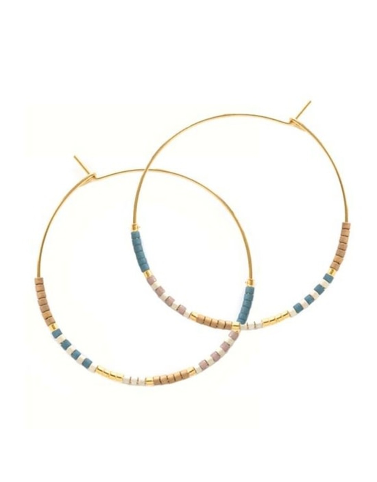 Japanese Seed Bead Hoops - Sky