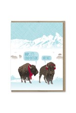 Modern Printed Matter Bison Baby It's Cold Card