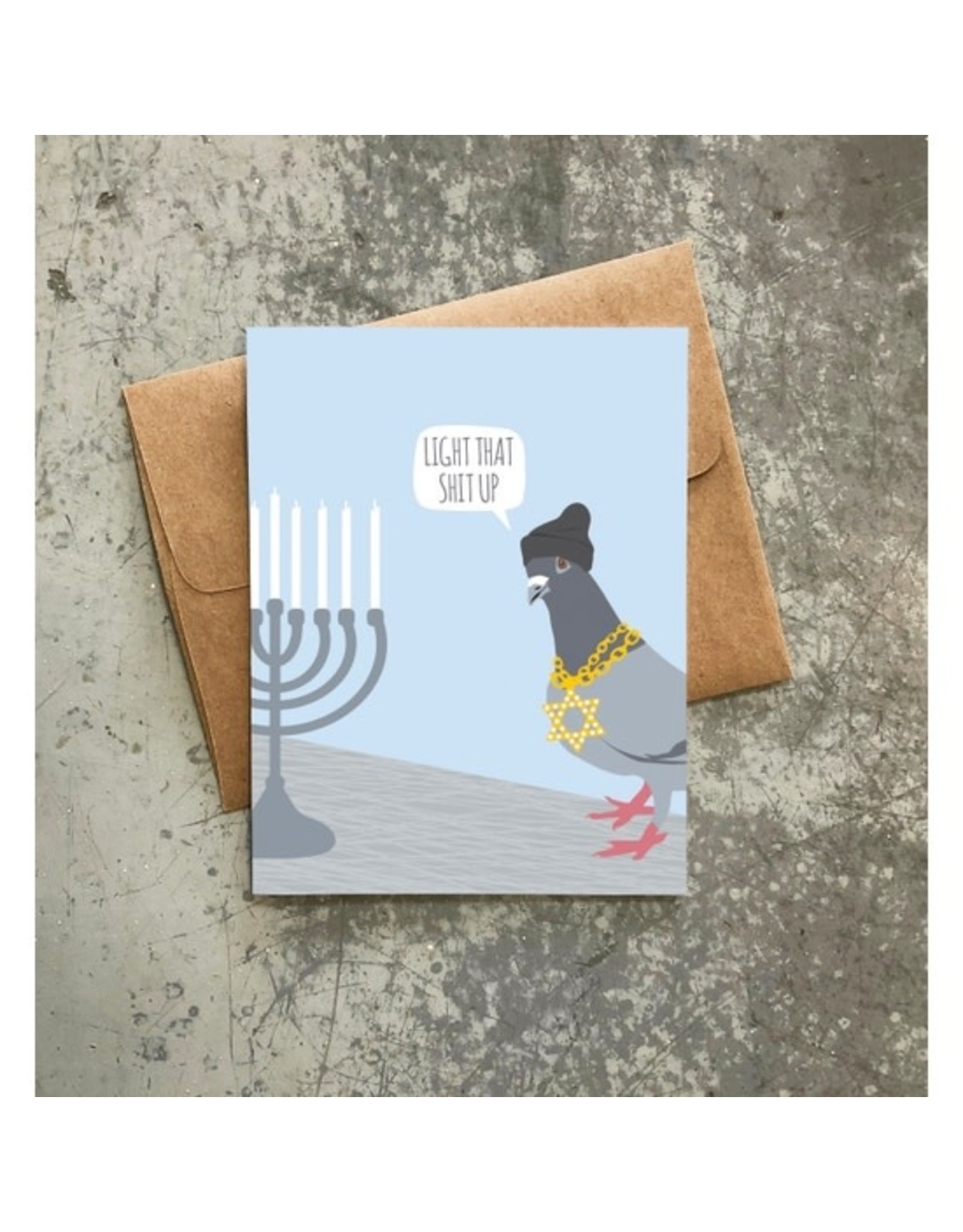 Modern Printed Matter Light That Up Hanukkah Card