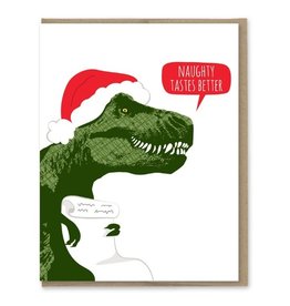 Modern Printed Matter Naughty Tastes Better Trex Holiday Card