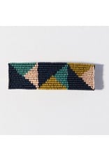 Ink + Alloy Teal Navy Citron Triangle Beaded Barrette