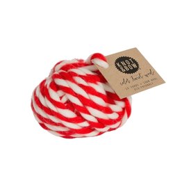 Knot & Bow Color Twist Wool Ball - Warm Red