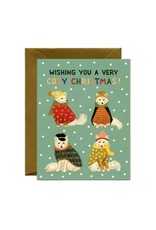 Yeppie Paper Cozy Arctic Foxes Christmas Card