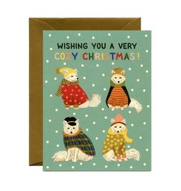 Yeppie Paper Cozy Arctic Foxes Christmas Card