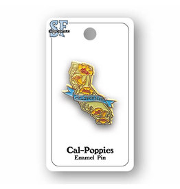 SF Mercantile CA State Shape w/ Poppies Enamel Pin