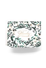 Antiquaria Emerald Wreath Thank You - Box Set of 6