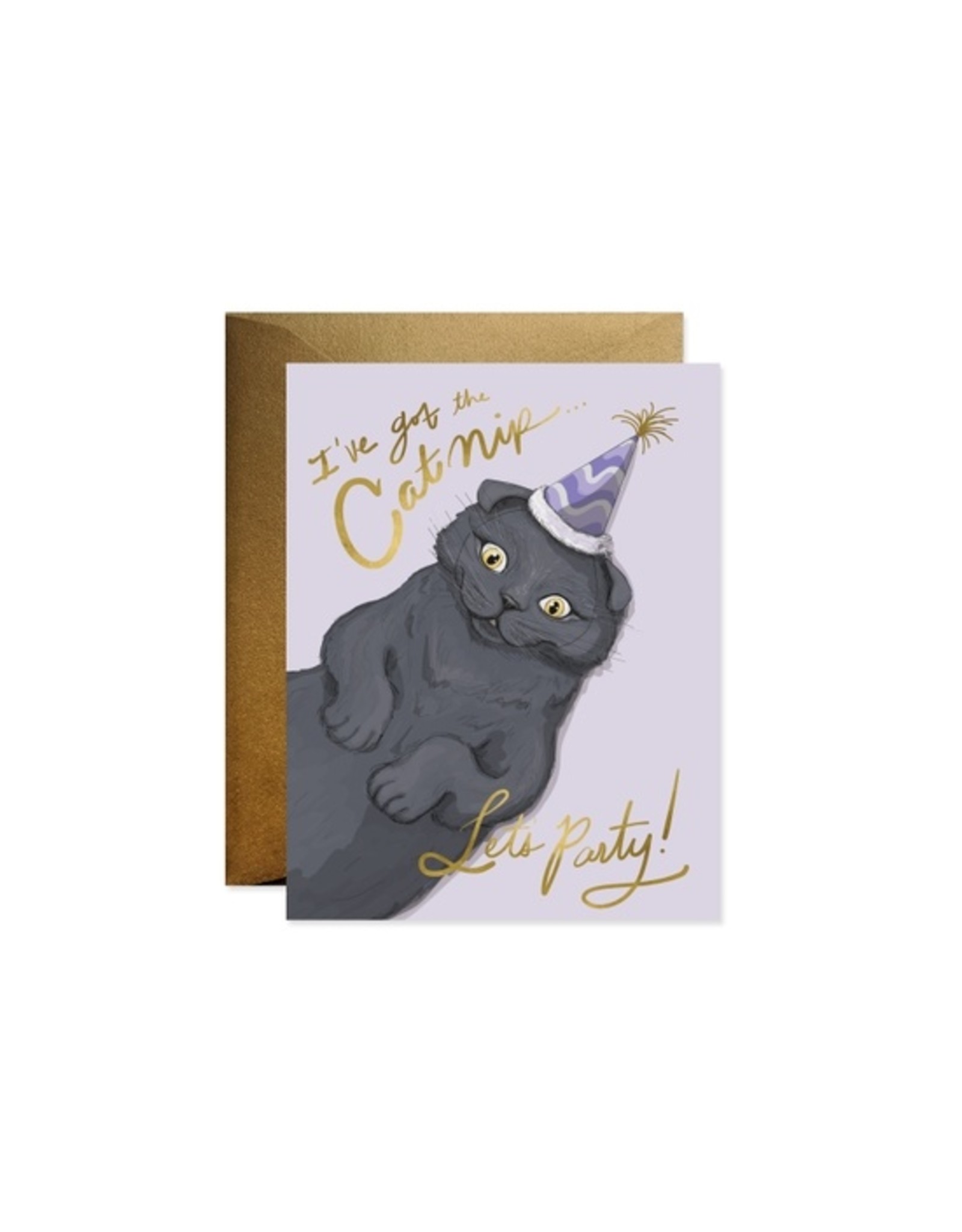 Good Juju Ink Catnip Party Time Card