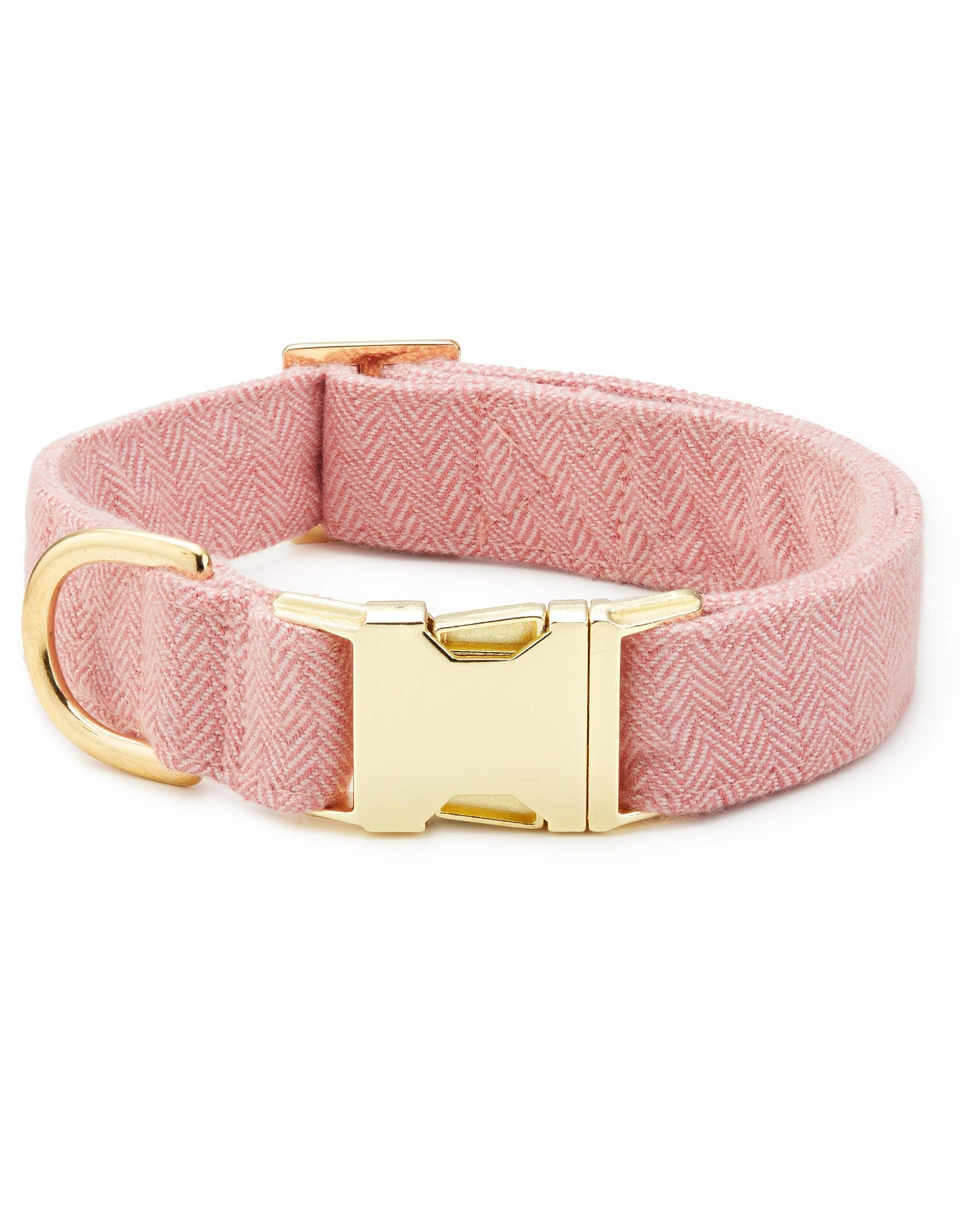 Pink Herringbone Flannel Dog Collar