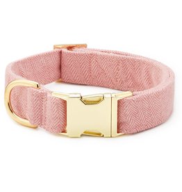 Pink Herringbone Flannel Dog Collar