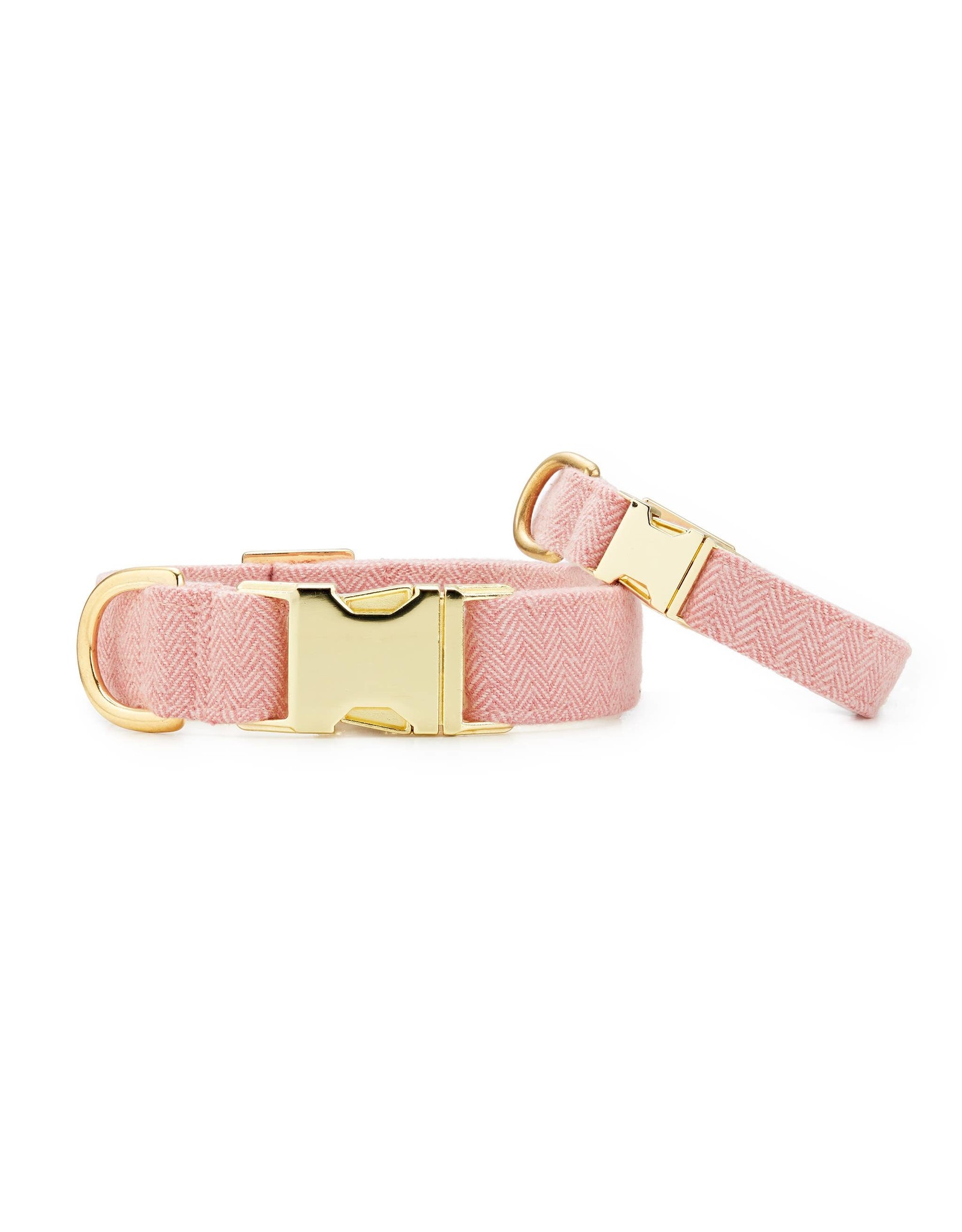 Pink Herringbone Flannel Dog Collar