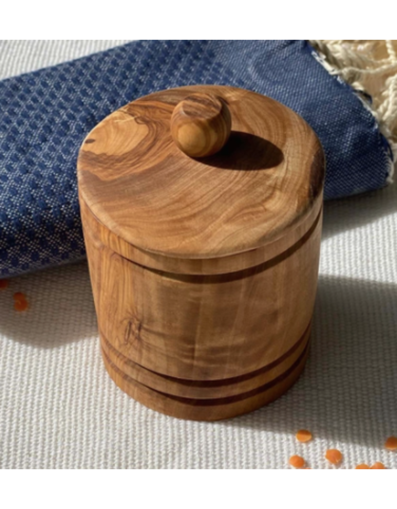 Olive Wood Spice Jar with Lid