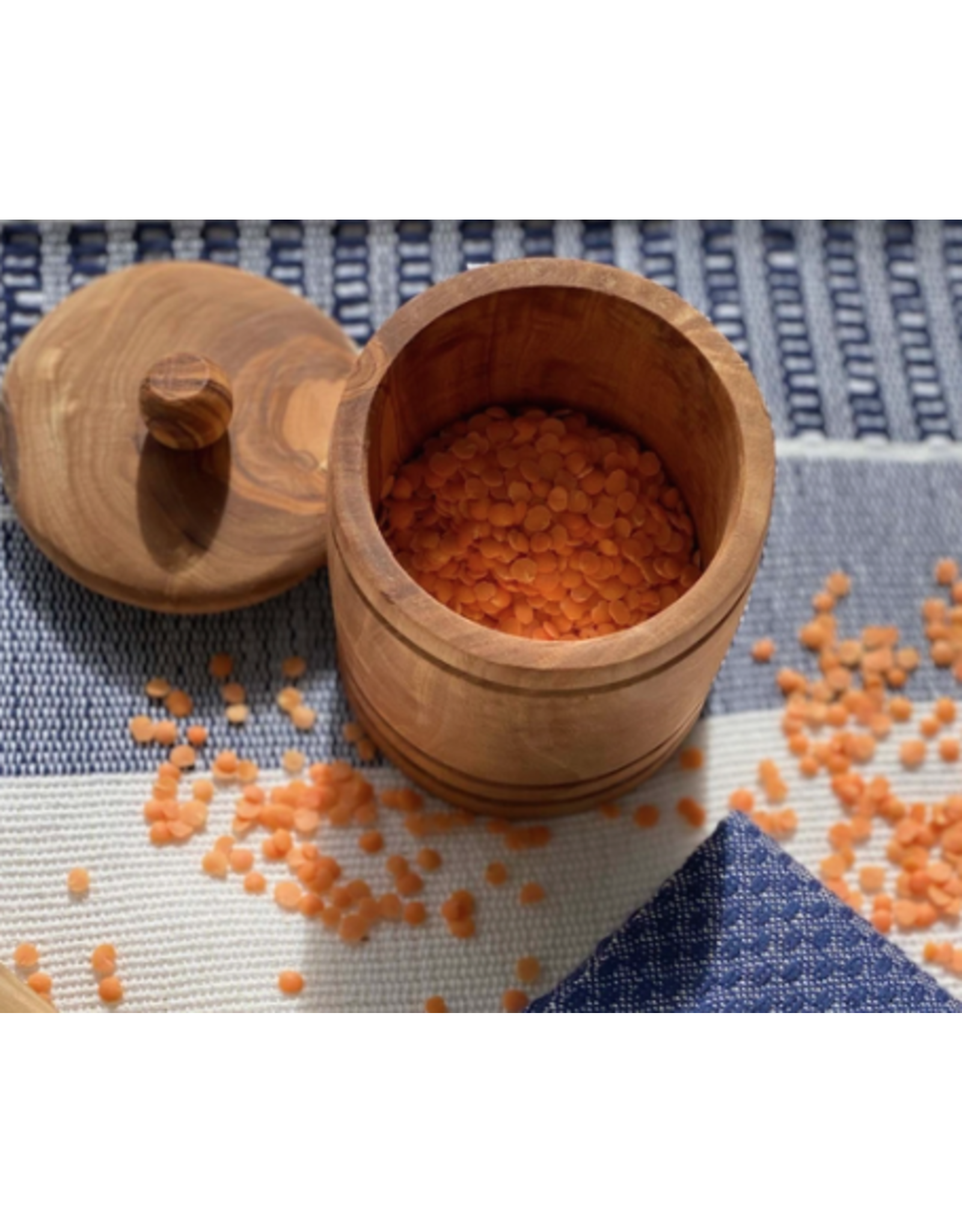 Olive Wood Spice Jar with Lid