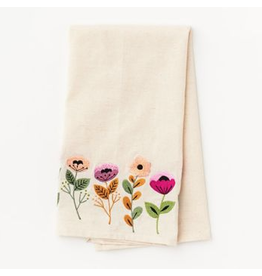 Paper Source Floral Embroidered Tea Towel
