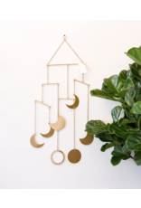 Lucca Brass Sun & Moon Wall Hanging/Windchime