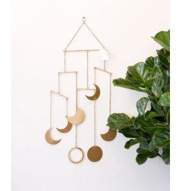 Lucca Brass Sun & Moon Wall Hanging/Windchime