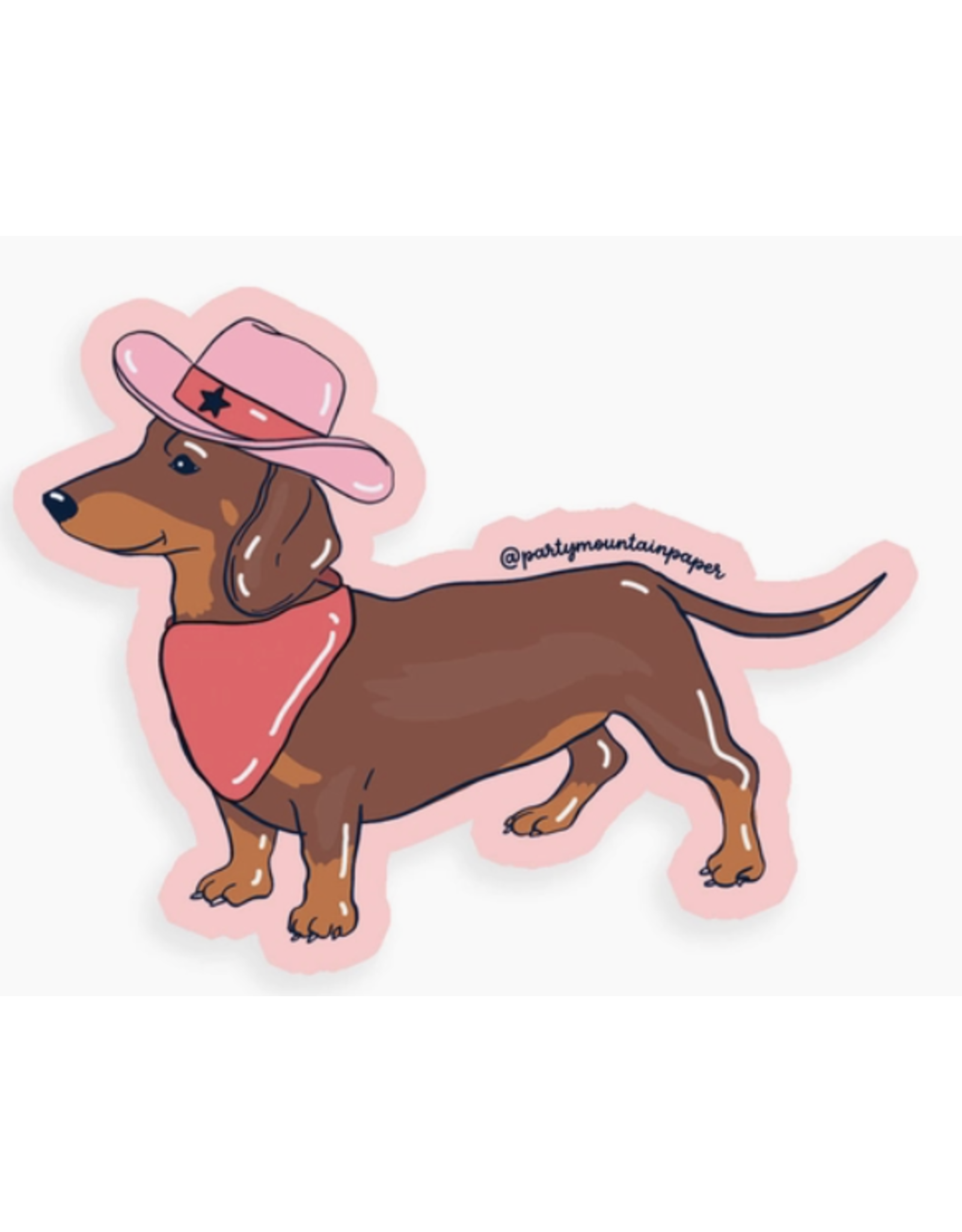 Weenie Dog Cowboy Sticker