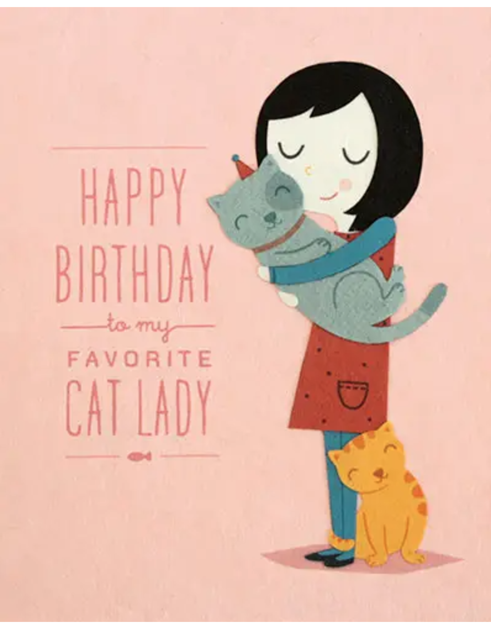 Good Paper Cat Lady Birthday Card