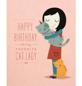 Good Paper Cat Lady Birthday Card