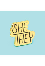 Dissent Pins Pronoun Pin - She/They