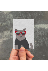 Modern Printed Matter Cat Sunglasses Enclosure Card