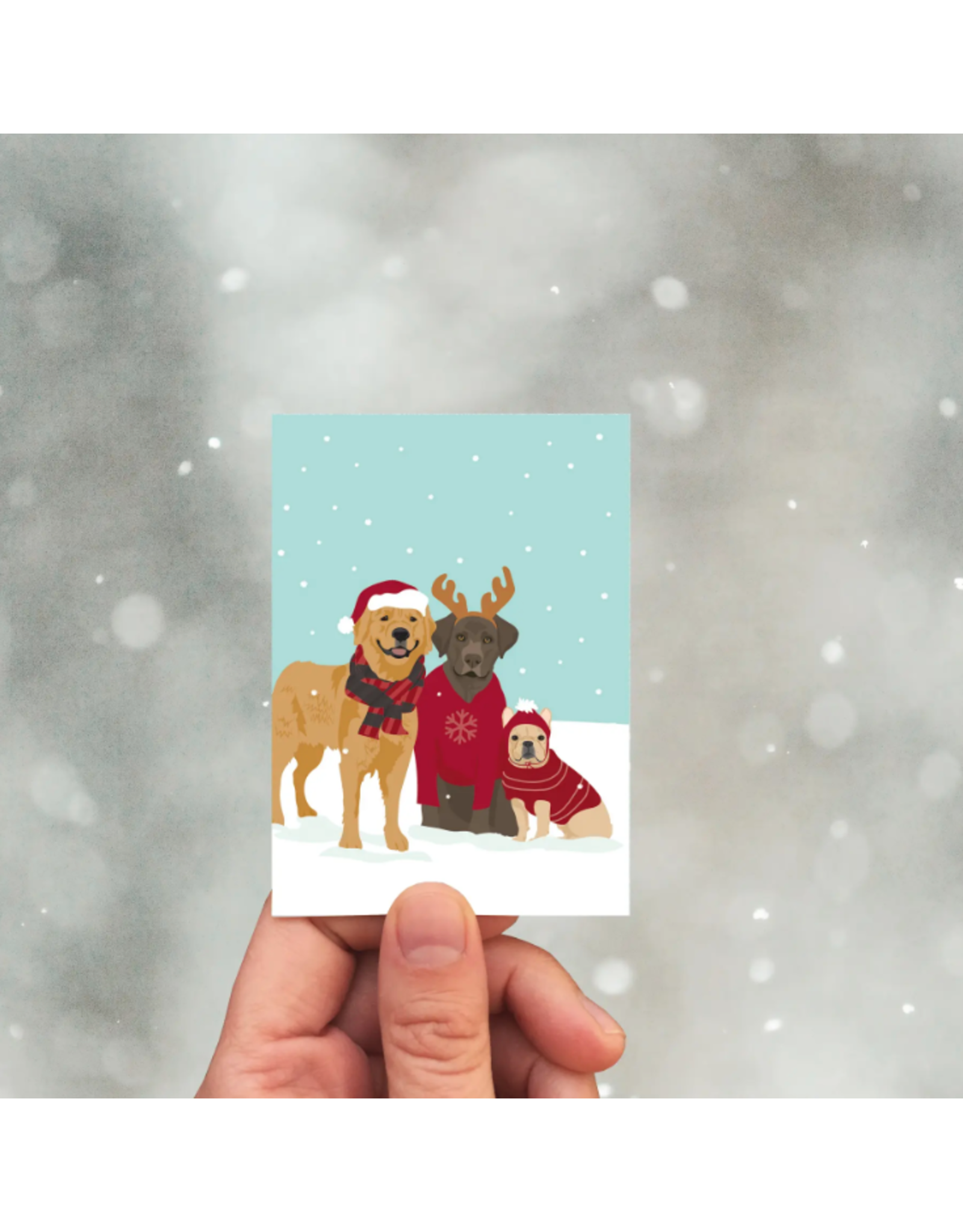 Modern Printed Matter Festive Dogs Enclosure Card