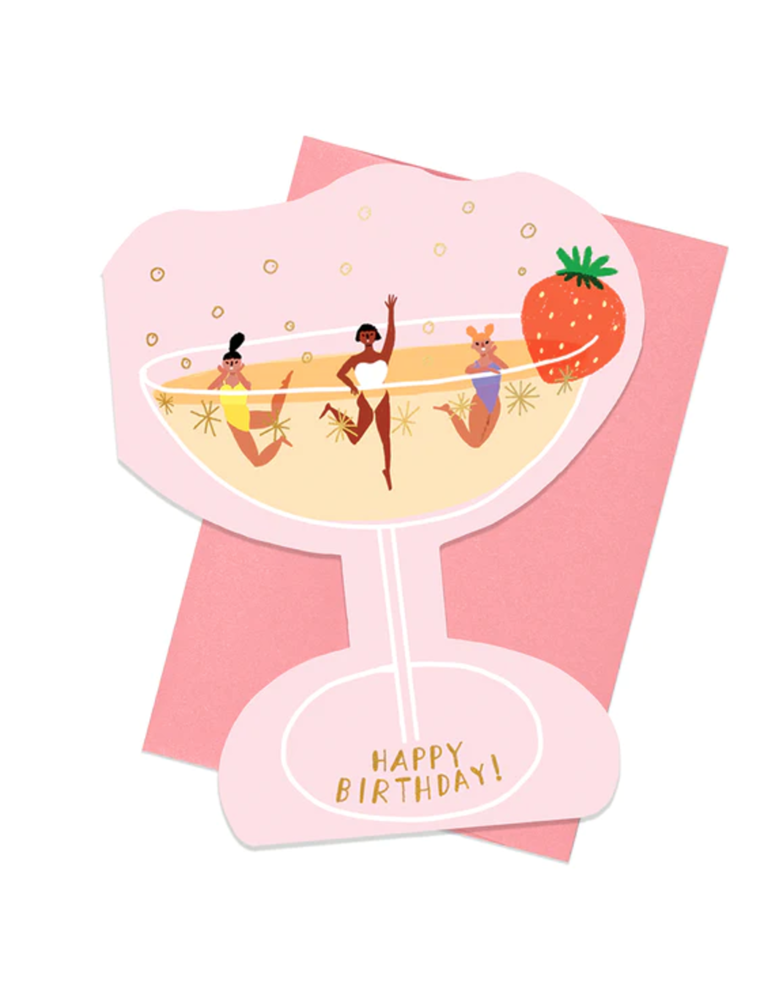 Carolyn Suzuki Champagne Birthday Card