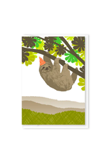 Modern Printed Matter Sloth Party Hat Enclosure Card