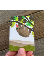 Modern Printed Matter Sloth Party Hat Enclosure Card