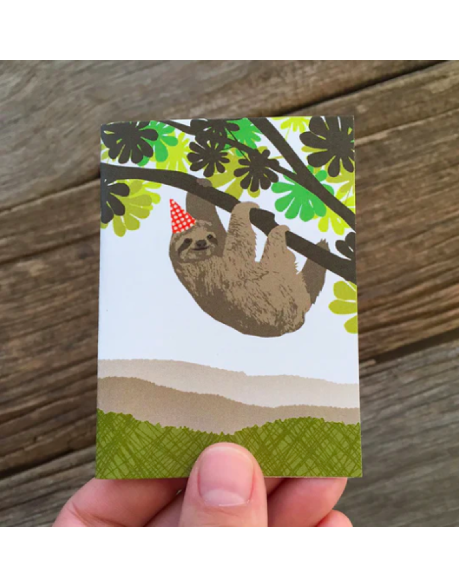 Modern Printed Matter Sloth Party Hat Enclosure Card