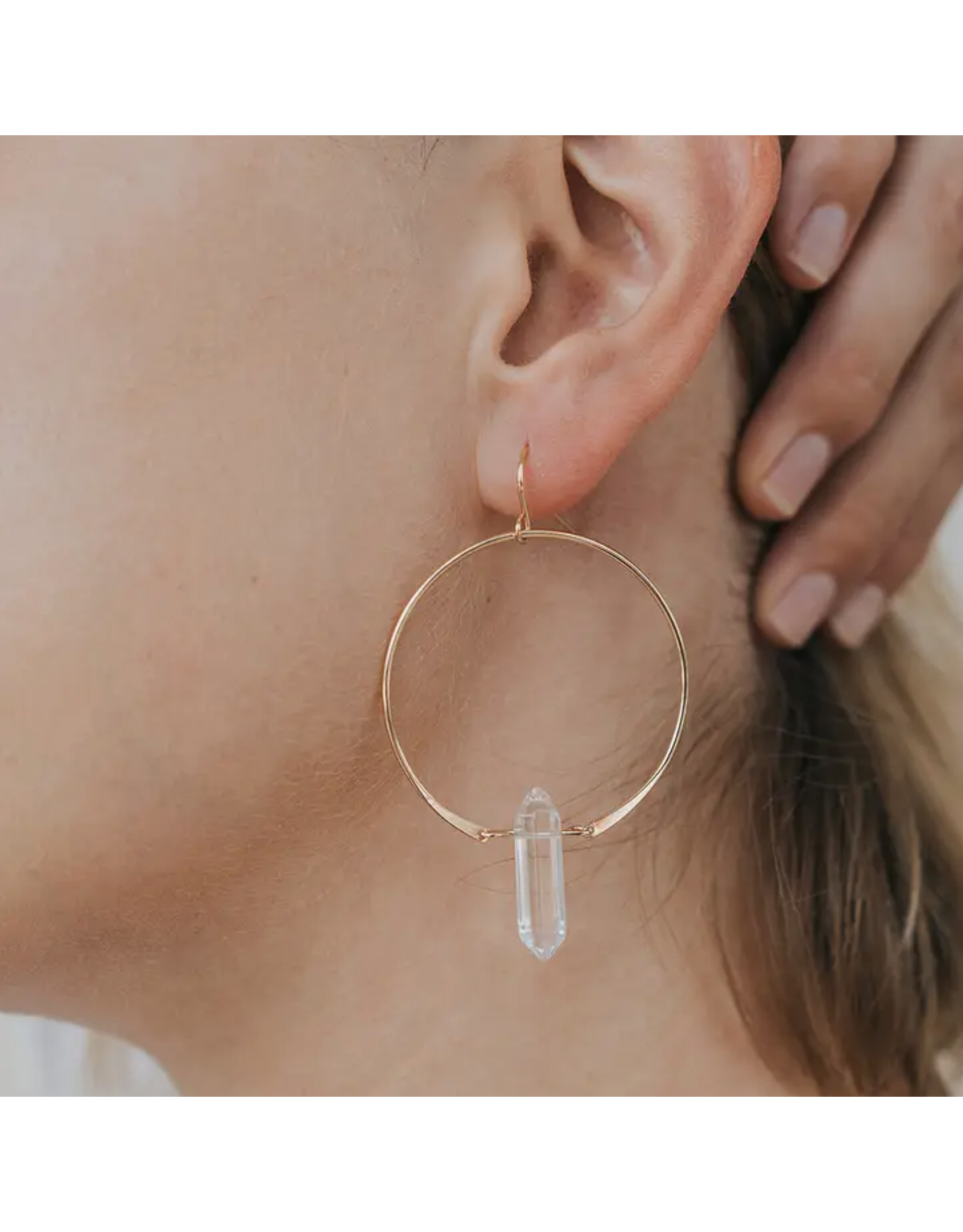 JaxKelly Hoops - Clear Quartz