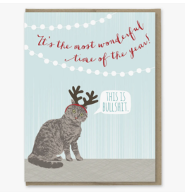 Modern Printed Matter Cat Antlers and Wonderful Time Card