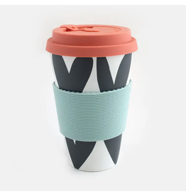 Caroline Gardner Charcoal Hearts Eco Coffee Cup